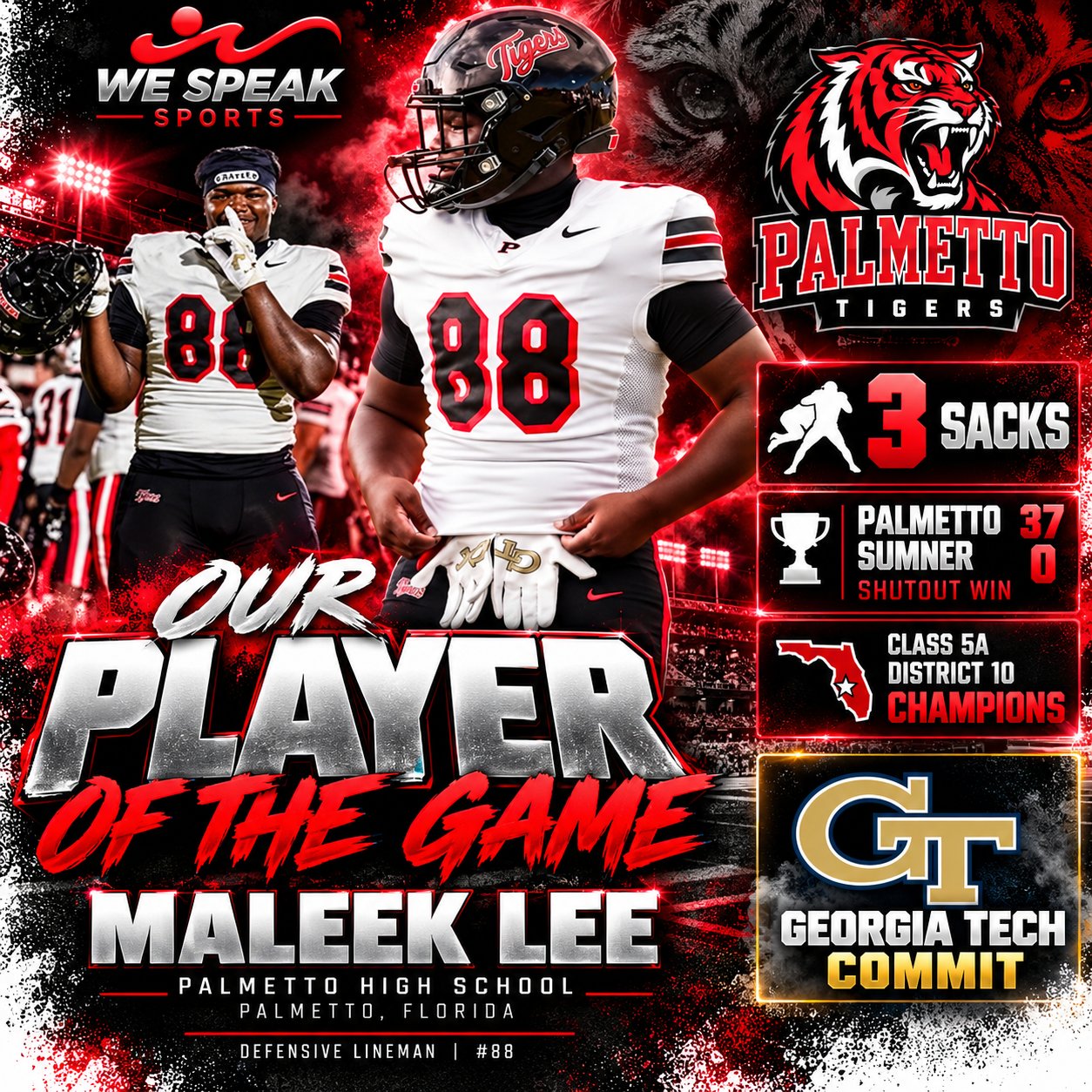 Maleek Lee Palmetto Player of the Game
