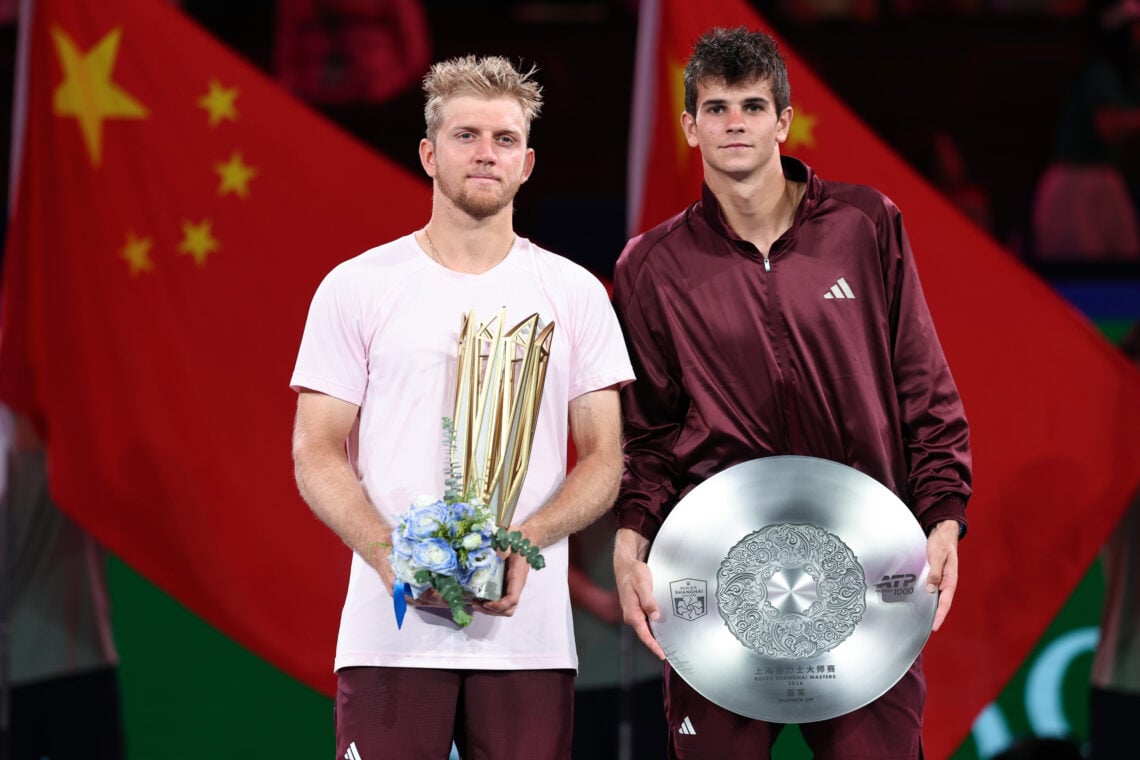 Davidovich Fokina and Jodar at the Shanghai Masters trophy ceremony