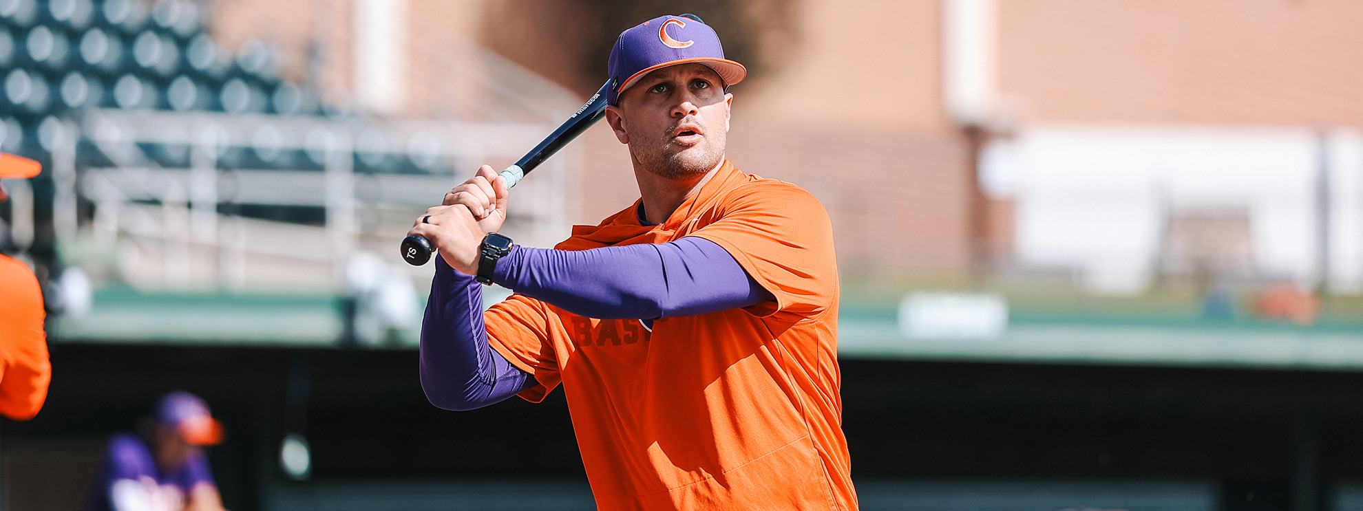 New Clemson assistant coach Tyler Smarslok, photographed in Clemson gear by Clemson Athletics.