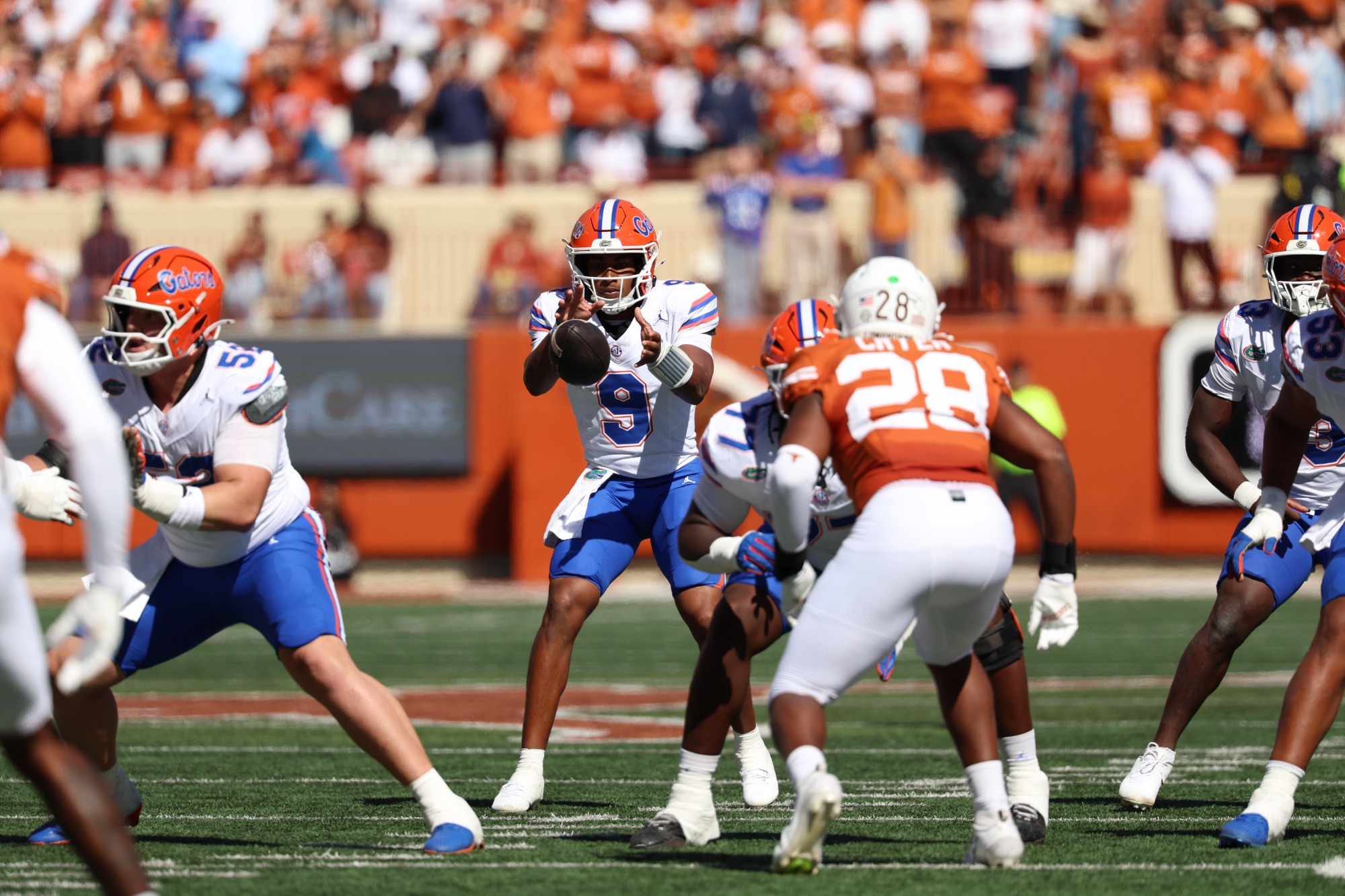 Florida quarterback Tramell Jones Jr. throws during the Gators' 27-24 win at Texas.