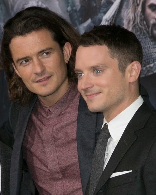 Orlando Bloom and Elijah Wood together at a film premiere