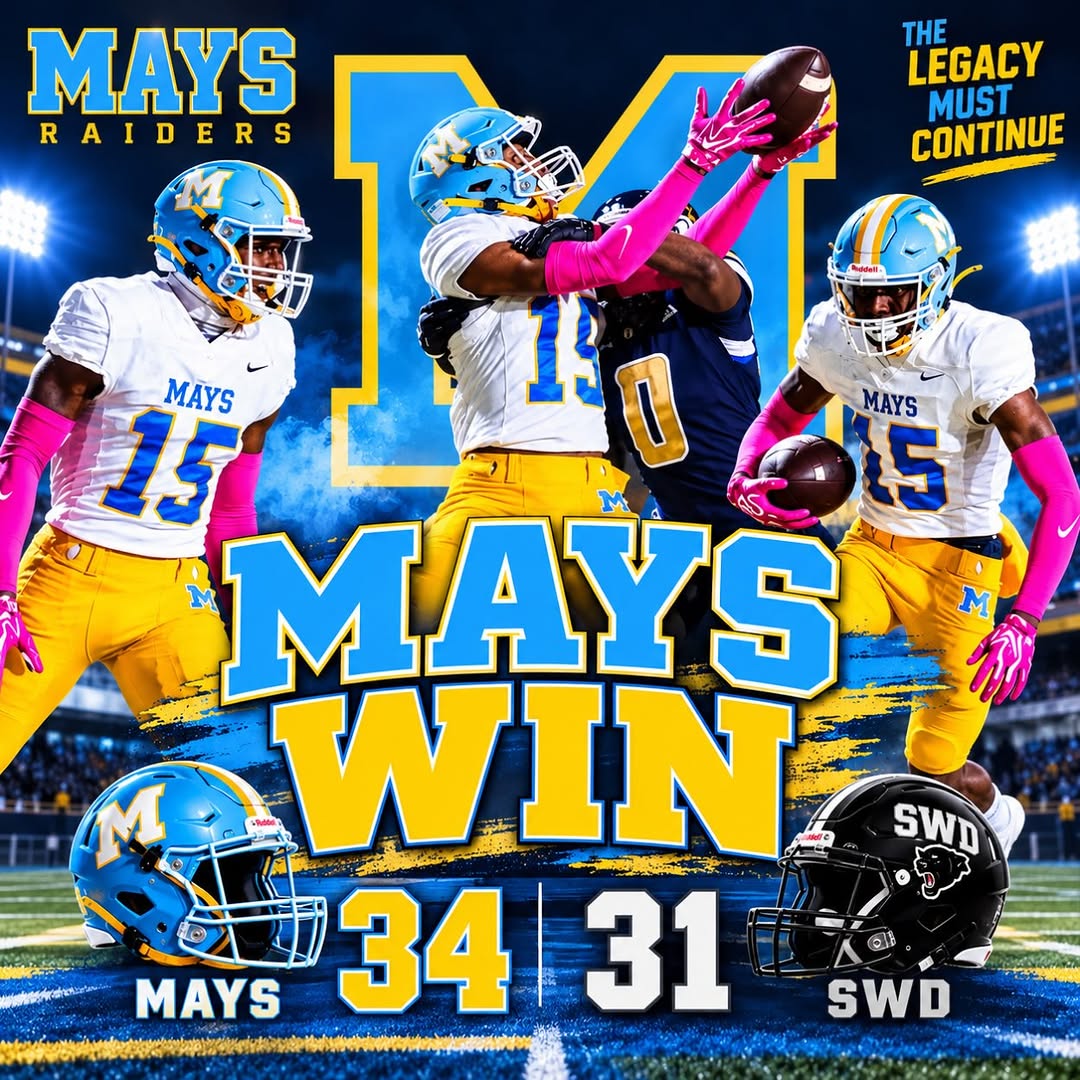 D'Andre Hennix Mays Raiders win graphic