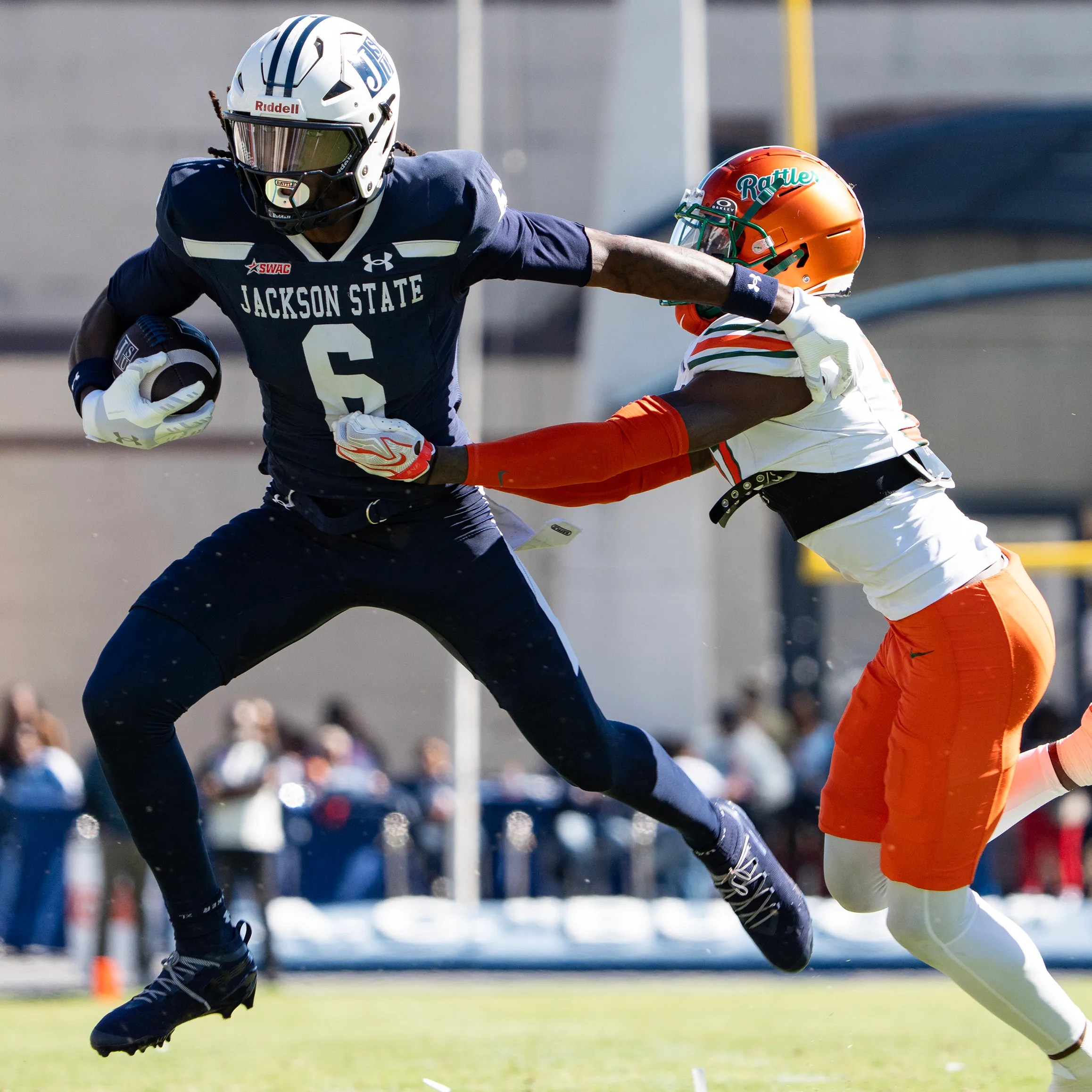 Jackson State in action during its homecoming win over Florida A&M in Jackson.