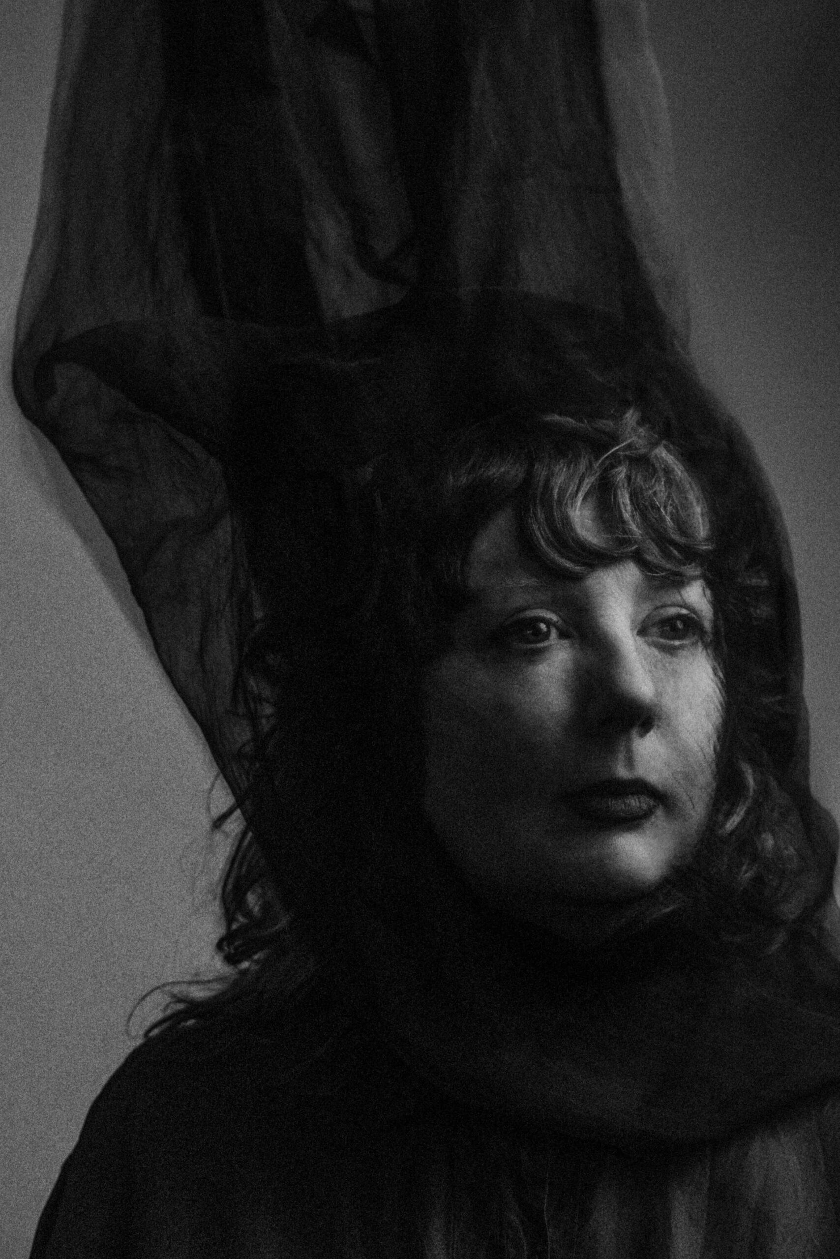 Katrina Ford in a black-and-white portrait, photographed by Ebru Yildiz
