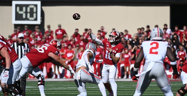 Indiana quarterback Josh Hoover throws against Ohio State.