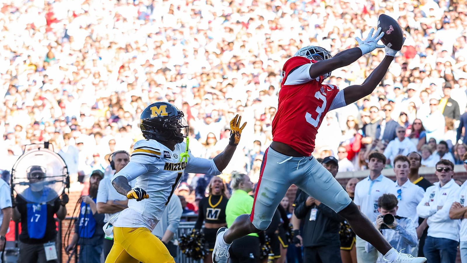 Ole Miss in action during its 31-3 homecoming win over Missouri in Oxford.