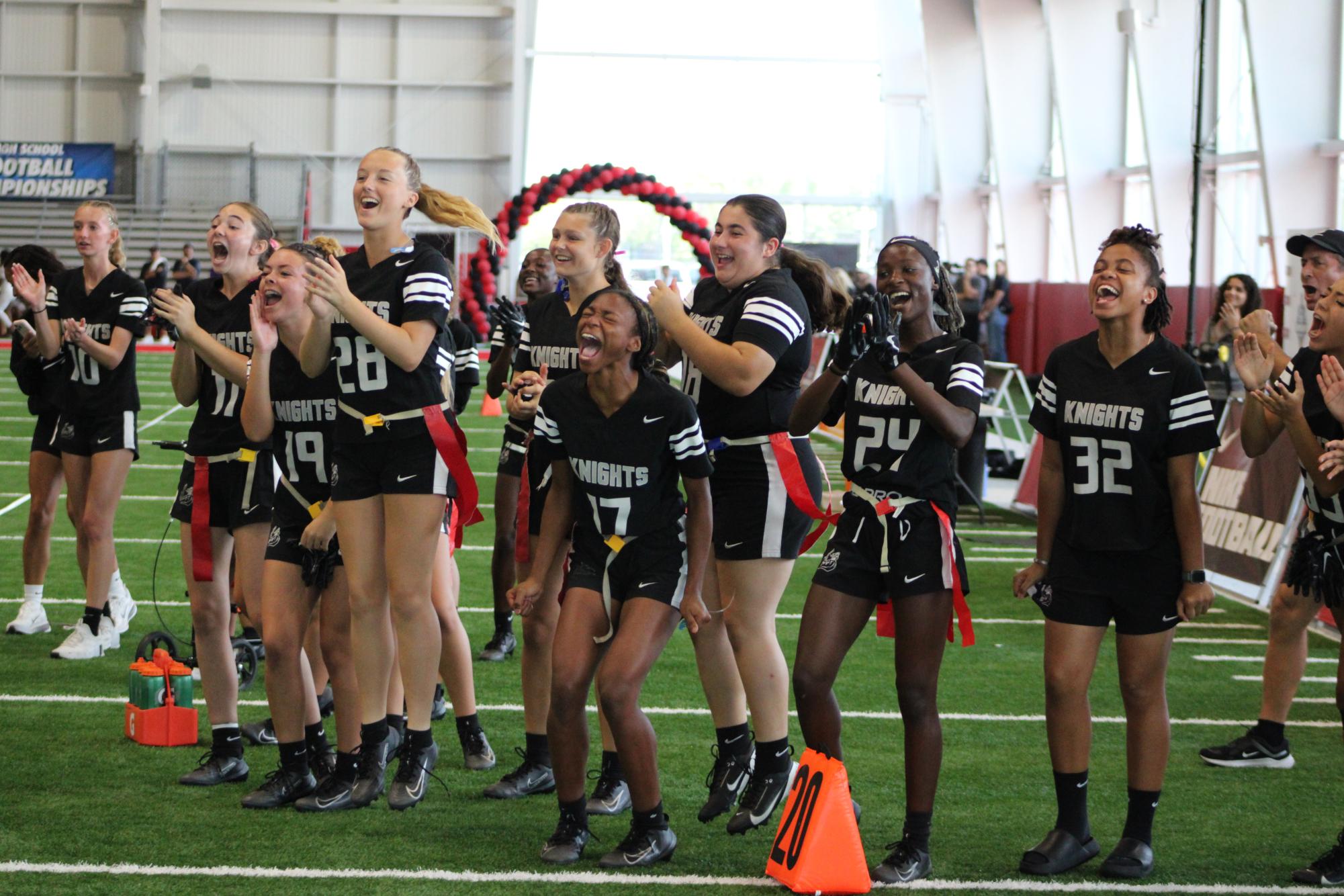 The Robinson Knights celebrate another Florida state championship at the AdventHealth Training Center in Tampa.