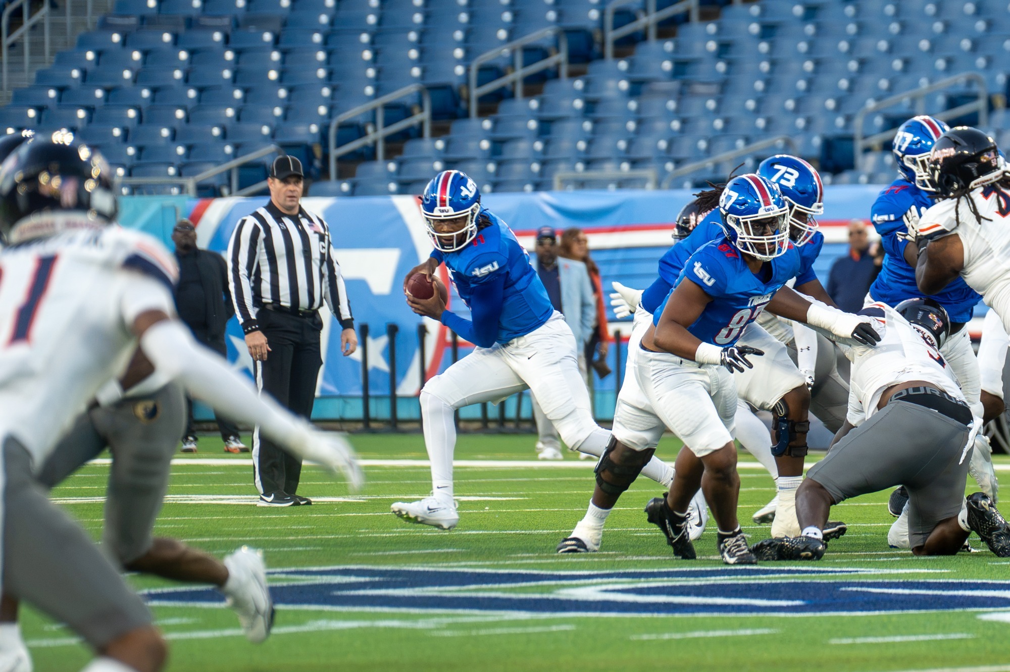 Tennessee State in action against Morgan State at Nissan Stadium in Nashville.
