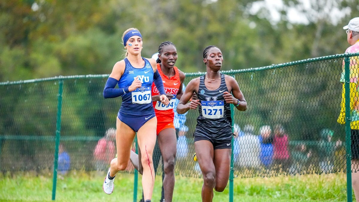 BYU's Taylor Rohatinsky leading the pack at Pre-Nationals in Terre Haute
