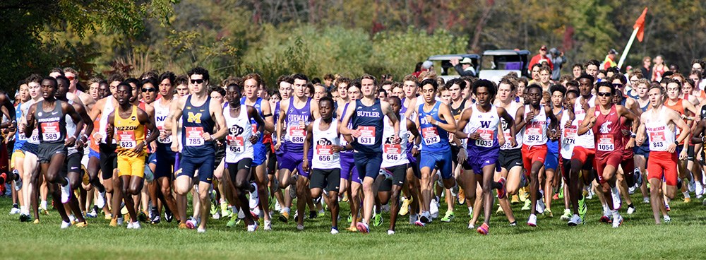 The men's field charges out at the Thomas Zimmer Championship Course in Wisconsin