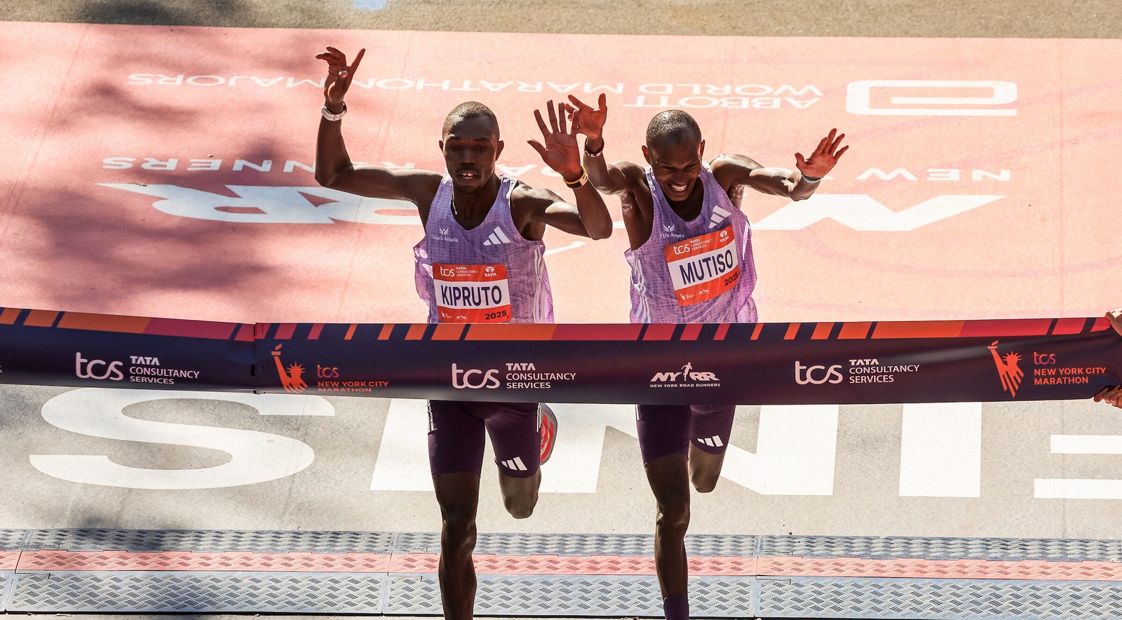 Benson Kipruto winning the 2025 New York City Marathon