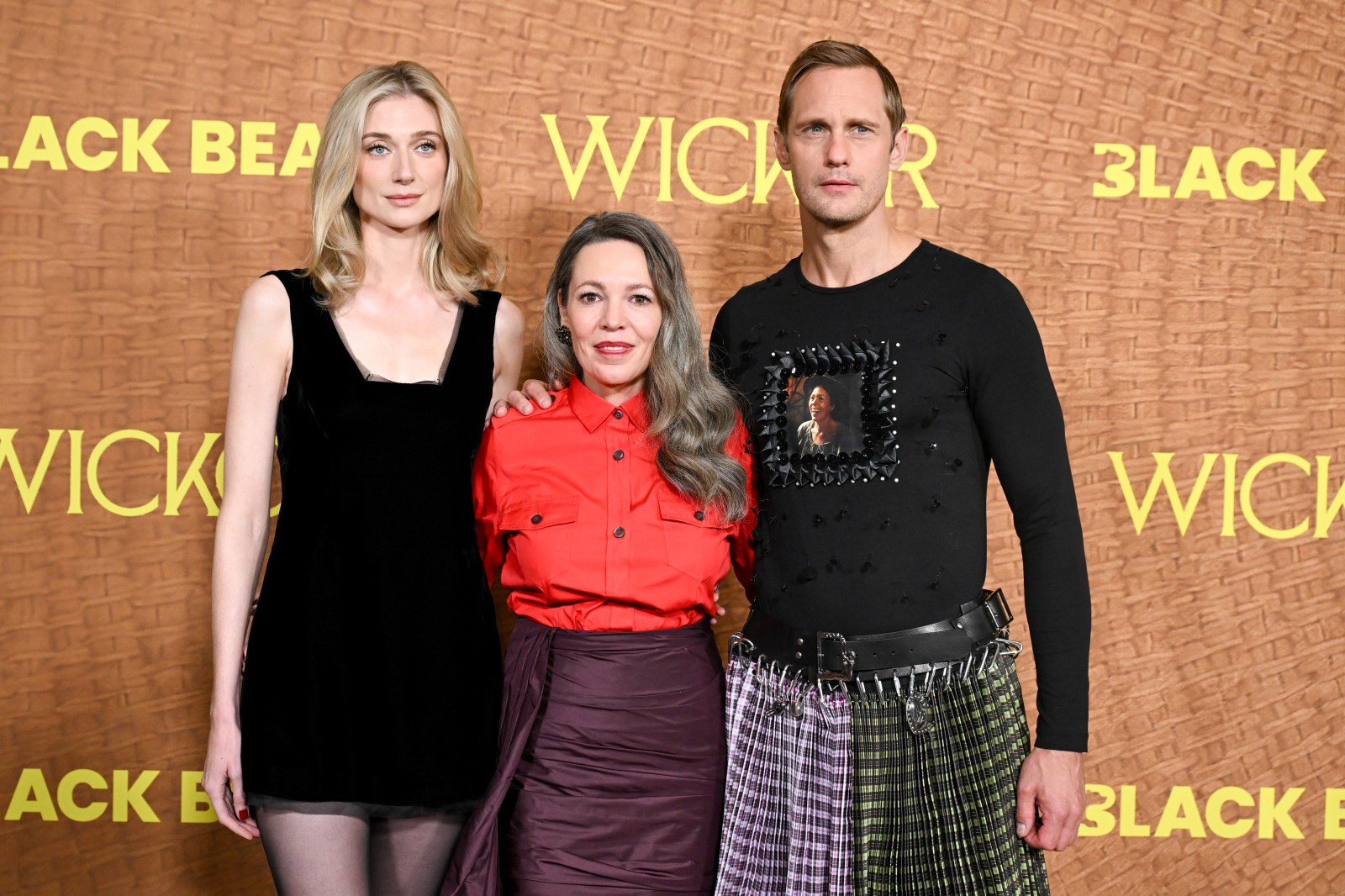 Olivia Colman, Alexander Skarsgård and Elizabeth Debicki at the Los Angeles premiere of Wicker